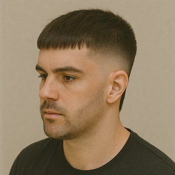 French Crop Burst Fade haircut