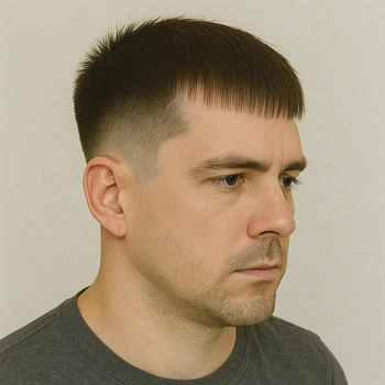 french crop burst fade straight hair