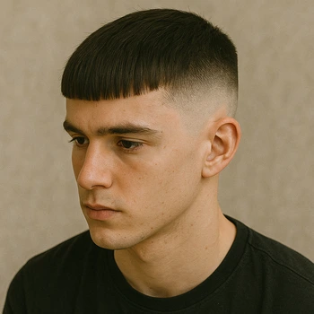 french crop fringe long buzz cut fade
