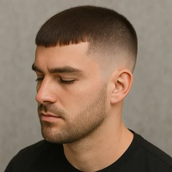 french crop fringe long buzz cut fade