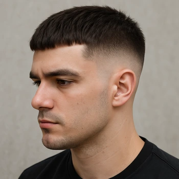 French crop low fade haircut