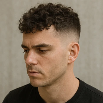 french crop low fade curly hair