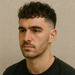 French Crop Low Fade Curly Hair