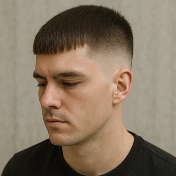 french crop low fade straight hair
