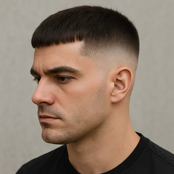 French crop mid fade haircut