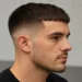 a man with french crop mid fade haircut