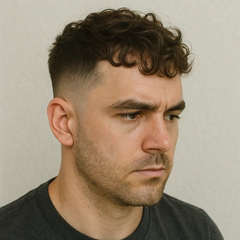 french crop mid fade wavy hair
