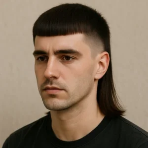 French Crop Mullet Straight Hair