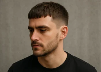 a man french crop no fade haircut