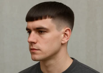 a man with french crop straight hair