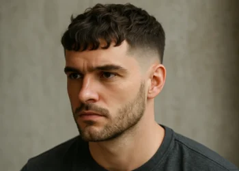 a man with french crop wavy hair