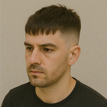 Fringe French Crop Fade haircut