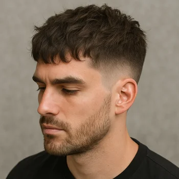 Textured Fringe French Crop Fade