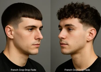 A man with French Crop Drop Fade Haircut