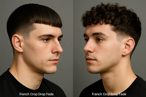 A man with French Crop Drop Fade Haircut