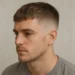 a man having textured french crop skin fade