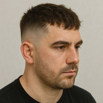 a man having Textured French Crop Skin Fade
