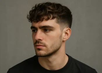 a man having wavy french crop haircut