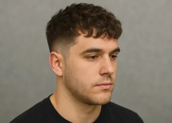 a man with Textured French Crop Mid Fade