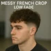 a man with messy french crop low fade