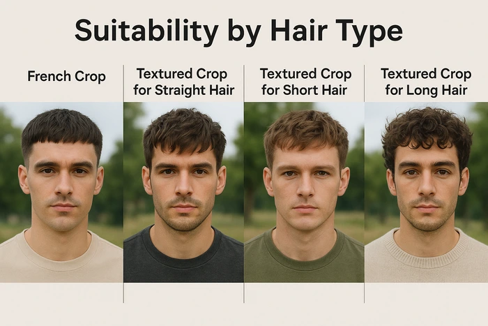 french crop vs textured crop for straight short long and curly hair